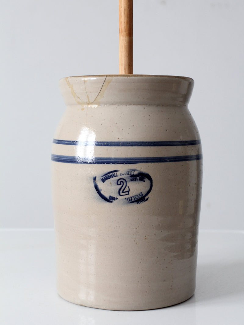 vintage Marshall Pottery stoneware butter churn