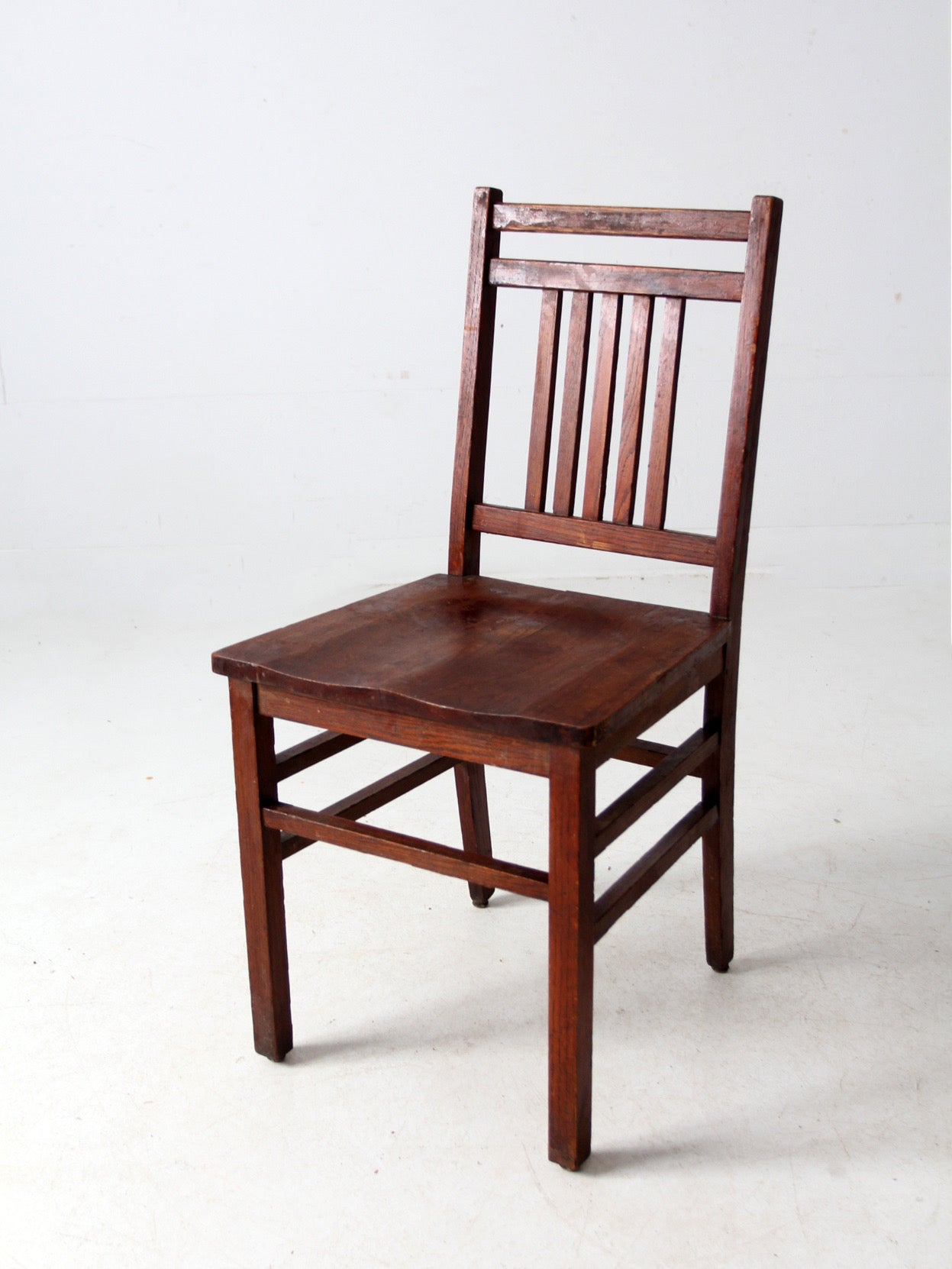 vintage Arts & Crafts slat back wooden chair