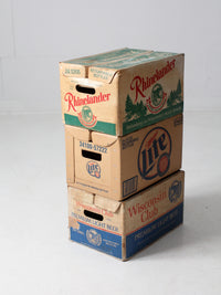 vintage Wisconsin beer cases collection of 3