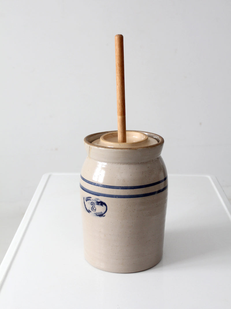 vintage Marshall Pottery stoneware butter churn