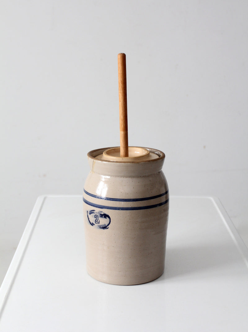 vintage Marshall Pottery stoneware butter churn