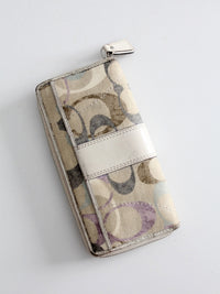vintage Coach pastel monogram zip around wallet