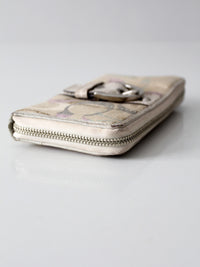 vintage Coach pastel monogram zip around wallet