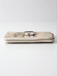 vintage Coach pastel monogram zip around wallet