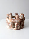 vintage Mexican clay pot candle holder