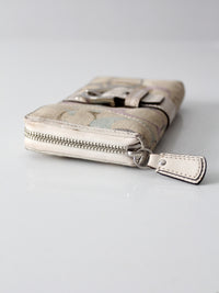 vintage Coach pastel monogram zip around wallet