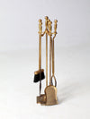 vintage brass fireplace tools set with stand
