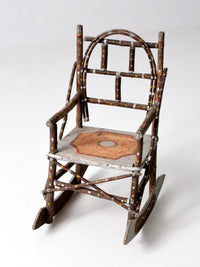 antique Adirondack folk art children's rocking chair