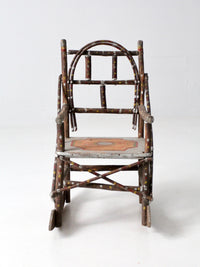 antique Adirondack folk art children's rocking chair