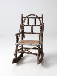 antique Adirondack folk art children's rocking chair