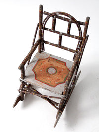 antique Adirondack folk art children's rocking chair