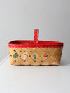 vintage hand painted "Picnic" basket