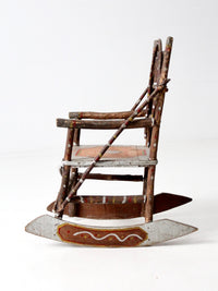 antique Adirondack folk art children's rocking chair