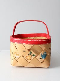 vintage hand painted "Picnic" basket