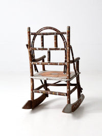 antique Adirondack folk art children's rocking chair