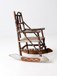 antique Adirondack folk art children's rocking chair