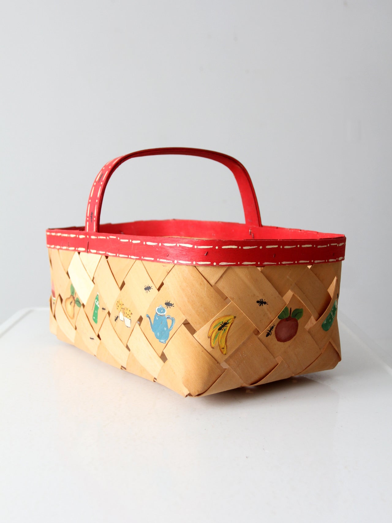 vintage hand painted "Picnic" basket