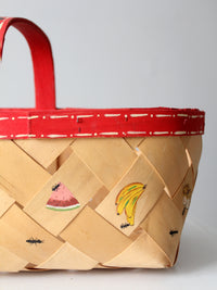 vintage hand painted "Picnic" basket