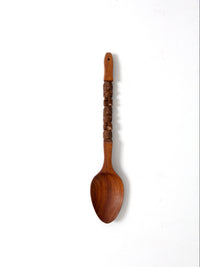 vintage large tiki style carves spoon