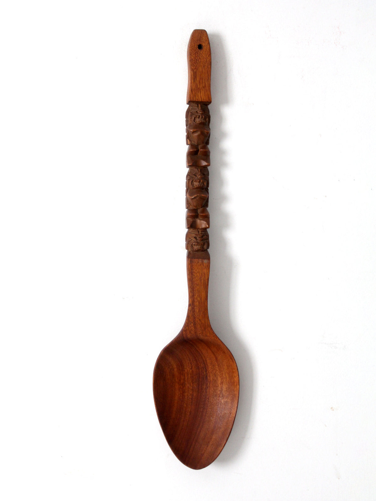 vintage large tiki style carves spoon