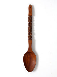 vintage large tiki style carves spoon