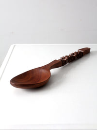 vintage large tiki style carves spoon