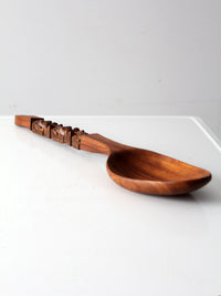vintage large tiki style carves spoon