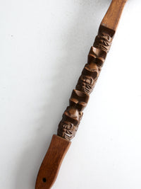 vintage large tiki style carves spoon
