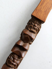 vintage large tiki style carves spoon