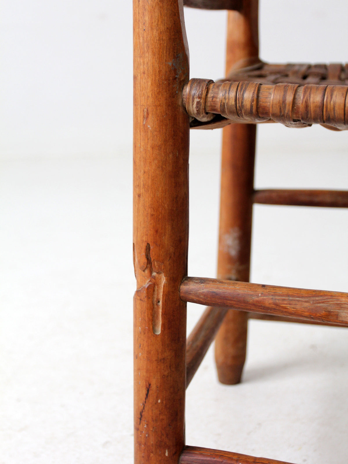Splintbottomed Chair antique rustic splint weave seat chair – 86 Vintage