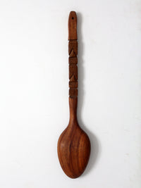vintage large tiki style carves spoon