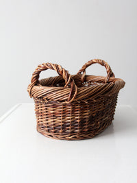 vintage woven basket with handles