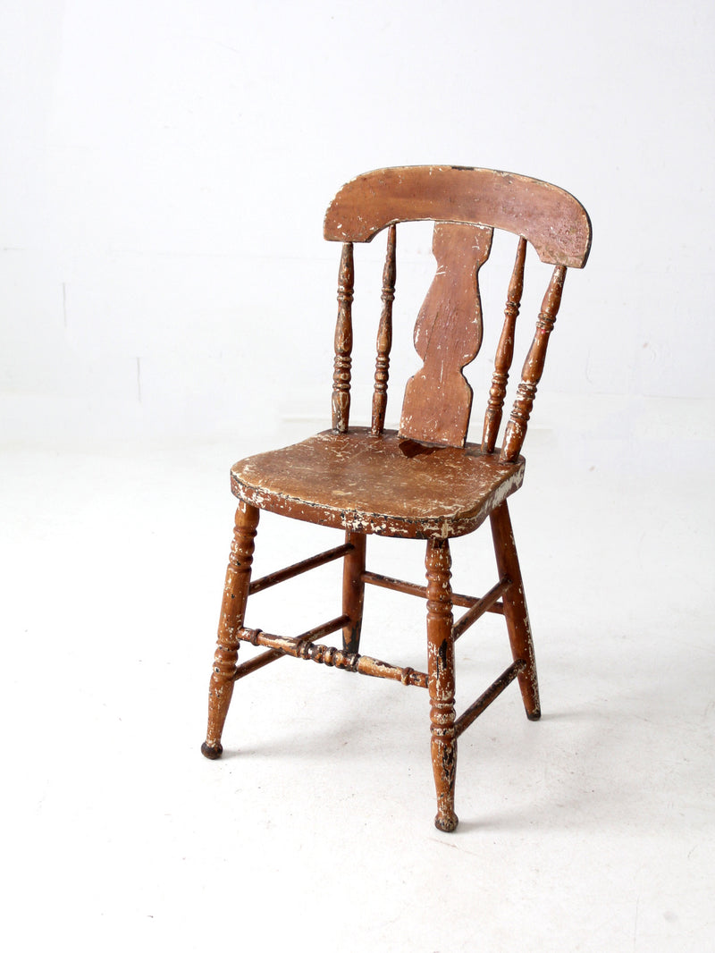 antique splat back primitive chair