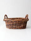 vintage woven basket with handles