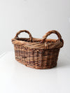 vintage woven basket with handles