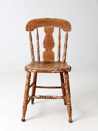 antique splat back primitive chair