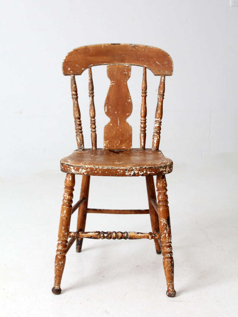 antique splat back primitive chair