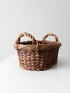 vintage woven basket with handles