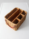 vintage splint weave organizer basket