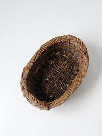 vintage woven basket with handles