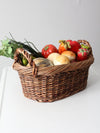 vintage woven basket with handles