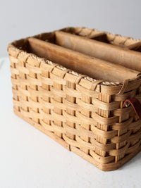 vintage splint weave organizer basket
