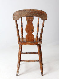 antique splat back primitive chair