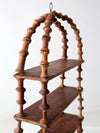 antique folk art spool shelf