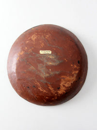 vintage hand-painted floral wooden bowl