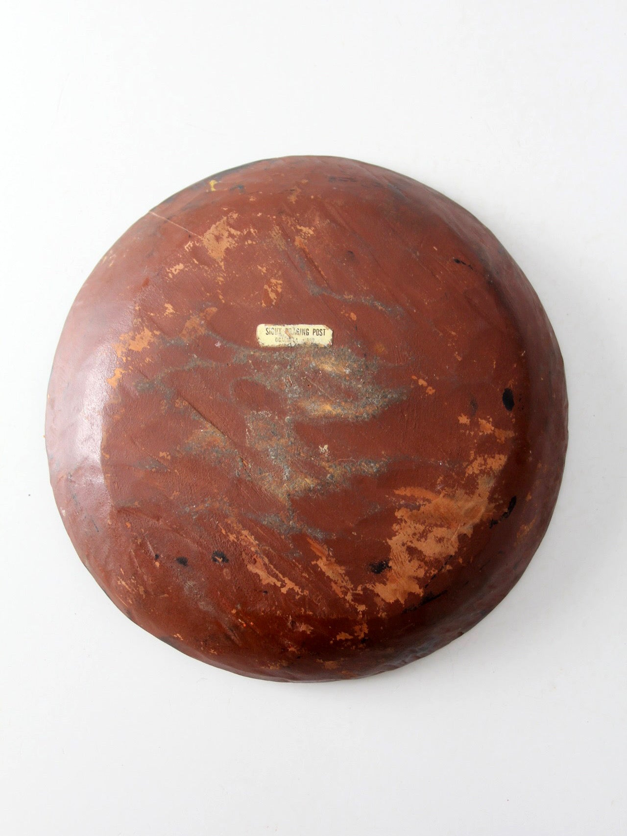 vintage hand-painted floral wooden bowl
