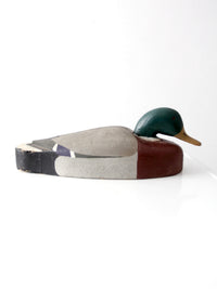 large vintage folk art mallard duck decoy