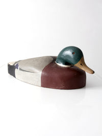large vintage folk art mallard duck decoy