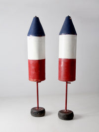 pair of vintage nautical marker buoys