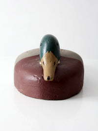 large vintage folk art mallard duck decoy
